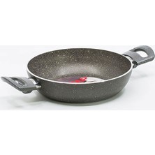 Mehtap Sahan Granit 20 cm  Gri Renkli Yumurta Sahanı Sabit Saplı 1 Parça
