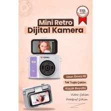 Torima Mini Dijital Kamera 2k Flip Ekranlı Selfie Video Vlog Kamerası CMR46 Mor