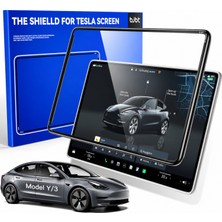 CoverZone Tesla Model 3 2024-2026 Model Y 2025-2026 15.4 Inç 9h Temperli Cam Ekran Koruyucu Çerçeveli