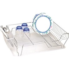 Ece Metal Paslanmaz Krom Tek Katlı Tabaklık Kolay Temizlenir Plastik Malzeme 33X45X14 CM