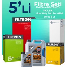 Filtron Toyota Rav 4 2.0 Dizel Filtre Bakım Seti Liqui Moly Motor Yağlı (2012-2015) 5 Li
