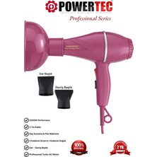 Powertec TR-501+Renkli Hacimlendirici Difüzör Başlıklı Profesyonel Saç Kurutma ve Fön Makinesi