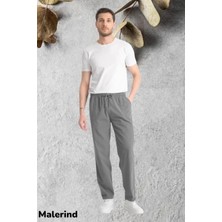 Malerind Beli Lastikli Keten Eşofman Altı Ince Kumaş Yazlık Hambez (Füme)