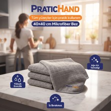 jantistore 3’lü Avantaj 40X40 cm Kareli Desen Tüm Yüzeyler Için Ultra Emici Temizlik Bezi - Pratichand Profesyonel Mikrofiber Bez 40X40 cm