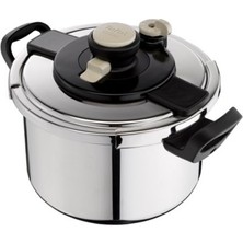 Tefal Clipso One 6 Lt Paslanmaz Çelik Düdüklü Tencere Tekli Bej Renkli Kullanışlı Tasarım