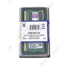 Kingston 4GB DDR3 SODIMM Ram 1600MHz KVR16LS11/4 Yüksek Performanslı Düşük Gecikme