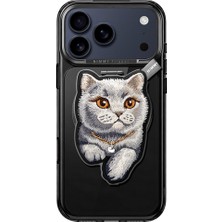 Nimmy 3D Nakışlı Kedi | iPhone 18 Pro Max Uyumlu Magsafe Özellikli Tasarım Standlı Kılıf