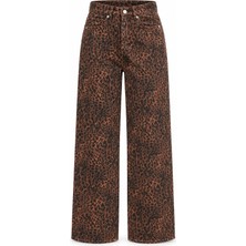 Purple By Banu Leopar Desen Straıght Jean Pantolon