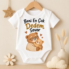 Igigi Collection Igıgı Beni En Çok Dedem Sever Baskılı %100 Pamuk Unisex Bebek Zıbın