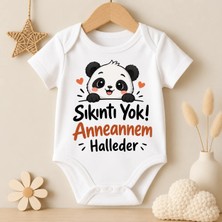 Igigi Collection Igıgı Sıkıntı Yok Anneannem Halleder Baskılı %100 Pamuk Unisex Bebek Zıbın