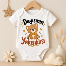 Igigi Collection Igıgı Dayısının Yakışıklısı Baskılı %100 Pamuk Unisex Bebek Zıbın