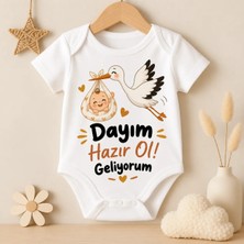 Igigi Collection Igıgı Dayım Hazır Ol Geliyorum Baskılı %100 Pamuk Unisex Bebek Zıbın