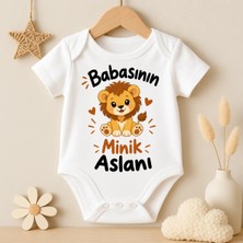 Igigi Collection Igıgı Babasının Minik Aslanı Baskılı %100 Pamuk Unisex Bebek Zıbın