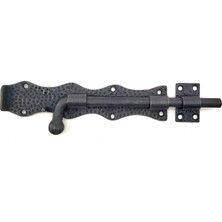 Efnaz Style Antika Tarz Dekoratif Pirinç Dövme Kapı Sürgüsü - 20CM, Oksit