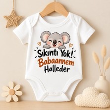 Igigi Collection Igıgı Sıkıntı Yok Babaannem Halleder Baskılı %100 Pamuk Unisex Bebek Zıbın