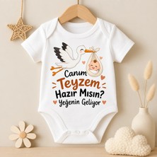 Igigi Collection Igıgı Canım Teyzem Hazır Mısın Yeğenin Geliyor Baskılı %100 Pamuk Unisex Bebek Zıbın