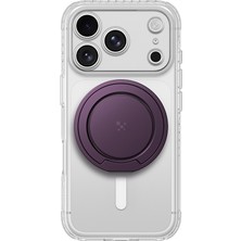 iPhone 18 Pro Kılıf M-Safe Şarj Özellikli Amazingthing Titan Pro Serisi Pop Ring Standlı Set Mor