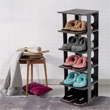Trend Maison Antrasit Lüks Ayakkabılık 5 Raflı Modern Tasarımlı Plastik Malzeme ile Şık Depolama
