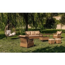 Rattan Bahçe Takımı Oturma Grubu 3'lü - 7 Kişilik
