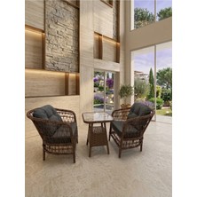 1+1 Lidya Rattan Balkon ve Bahçe Takımı Puf Hediyeli