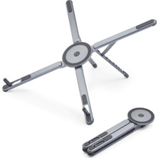 Skygo Katlanir Manyeti̇k 360 Derece Döner Masaüstü Tablet ve Laptop Standi Metal - Gümüş ND8032