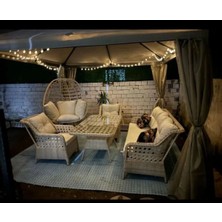 (Salıncak Hediyeli)Rattan Bahçe Takımı Oturma Grubu 3'lü - 7 Kişilik