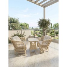 1+1 Lidya Rattan Balkon ve Bahçe Takımı Puf Hediyeli