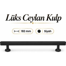 Badem10 Ceylan Siyah Çekmece Kulp 192 mm Dolap Kapak Mobilya Mutfak Kulpu Mat Siyah Modern Tasarım