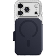iPhone 18 Pro Max Kılıf M-Safe Özellik Amazingthing Titan Lens Flip Serisi Kartlıklı Kapak Lacivert