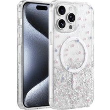 Halkhouse Iphone 15 Pro Max Kılıf Sararmaz Magsafe Özellikli Simli Mesk Kapak