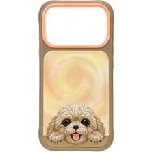 Nimmy Desert iPhone 18 Pro Uyumlu Magsafe Kılıf | Gerçek Nakış Işlemeli, Takip Eden Gözlü Köpek