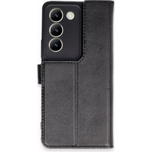 Halkhouse Vivo V30 Lite 4g Kılıf Suni Deri Görünümlü Kartlıklı Standlı Cüzdan Deluxe Kapak