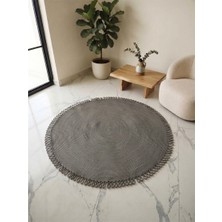 Nakkaş Grey 120 x 120 Jüt Halı Kilim