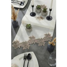 Valora Concept Fransız Dantelli Çınar Model Keten Gardenya Uzun Runner