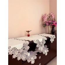 Valora Concept Fransız Dantelli Lale Model Keten Gardenya Lüks 5'li Salon Takımı