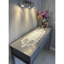 Valora Concept Fransız Dantelli Gelincik Model Keten Gardenya Lüks Kısa Runner