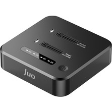 Juo JHD38 Dual M.2 Nvme SSD Offline Clone Docking Station 16TB Type-C 10GBPS USB 3.2 Klon Fonksiyonlu Disk Istasyonu