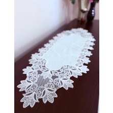 Valora Concept Fransız Dantelli Lale Model Keten Gardenya Uzun Runner