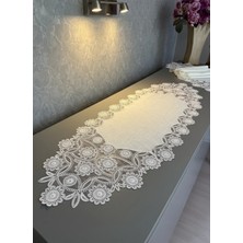 Valora Concept Fransız Dantelli Inci Model Keten Kısa Runner
