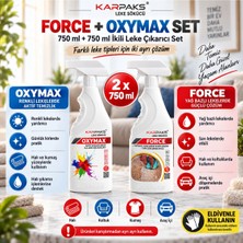 Karpaks Force + Oxymax Leke Sökücü Sprey Set 2X750 ml – Yağ, Sarı Leke, Halı Koltuk Kumaş Araç Içi