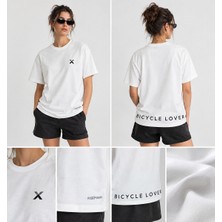 Roxform Bicycle Lover Baskılı Oversize Tişört | Unisex Bisiklet Tişörtü T-Shirt
