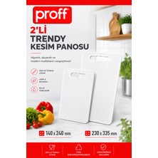 proff Trendy 2'li Kesim Panosu Bpa Içermez Bıçak Dostu Plastik Kesme Tahtası Seti