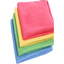 GOLDRİSE Eyüpoğlu (4 Adet) Mikrofiber Çok Renkli Cam Bezi ve Araba Yıkama Kurutma Temizlik Bezi (30X30) Emici Gücü