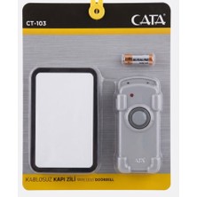 Cata Kablosuz Kapı Zili Gri Beyaz Pilli Melodili CT-103