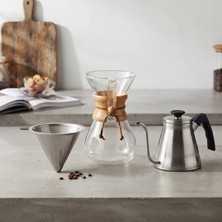 Epinox 3'lü V60 Kahve Demleme Seti 800ML(ÇELIK) Çelik Filtre