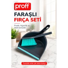 proff Faraşlı Fırça Seti Lastik Uçlu Pratik Mini El Süpürgesi ve Faraş Takımı