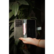 Eonaks Samsung Galaxy S20 Fe Uyumlu Desenli Hakiki Deri Cüzdanlı Kapaklı Kaliteli Lüks Kılıf