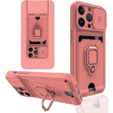 Halkhouse Iphone 13 Pro Max Kılıf Kamera Korumalı Kartlıklı Stand Yüzük Destekli Esnek Silikon Zuma Kapak