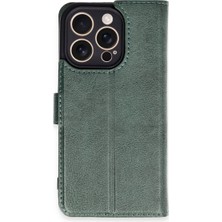 Halkhouse Iphone 16 Pro Kılıf Suni Deri Görünümlü Kartlıklı Standlı Cüzdan Deluxe Kapak