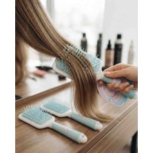 Hair Pastel Mavi Unicorn Detaylı Ergonomik Kare Saç Fırçası